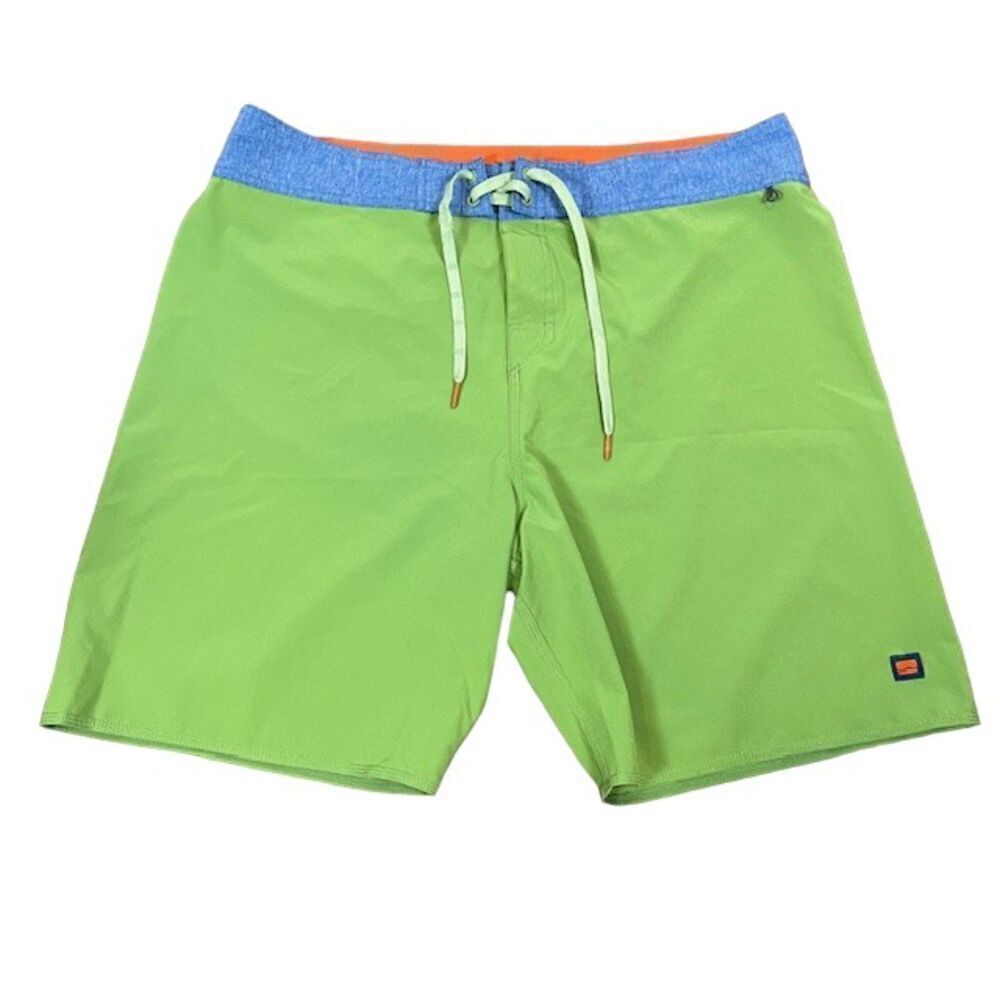 Cova‎ Men's Swim Trunks Green with Blue Tie Waist Size 38